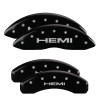 MGP 4 Caliper Covers Engraved Front & Rear 11-18 Jeep Grand Cherokee Black Finish Silver Hemi Logo - 42020SHEMBK Photo - Primary