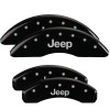 MGP 4 Caliper Covers Engraved Front Rear JEEP Logo Engraved Black Finish Silver Characters - 42023SJEPBK Photo - Primary