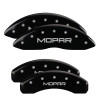 MGP 4 Caliper Covers Engraved Front & Rear Mopar Black Finish Silver Char 2019 Ram 1500 - 55005SMOPBK Photo - Primary