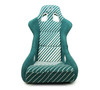 NRG FRP Bucket Seat - 20 Year Anniversary - Microfiber Green w/ White Stripes & Arrow Design - Large - FRP-302TWTY-GN Photo - Primary