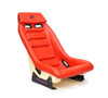 NRG GT Retro Bucket Seat - Red PVC Leather Red Stitching Off-White Fiberglass Back - PRI-100RD-STARDUST Photo - Close Up
