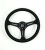 NRG Reinforced Micro Suede Racing Steering Wheel 350mm / 2.5in Deep / 4mm Matte Black Spoke - RST-030SA Photo - Primary