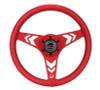NRG Aluminum Steering Wheel 330mm - Arow Cutout - Ergonomic Grip - Anadized Red - RST-070-RD Photo - Primary