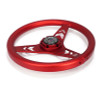 NRG Aluminum Steering Wheel 330mm - Arow Cutout - Ergonomic Grip - Anadized Red - RST-070-RD Photo - Close Up