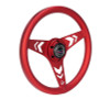 NRG Aluminum Steering Wheel 330mm - Arow Cutout - Ergonomic Grip - Anadized Red - RST-070-RD Photo - Close Up