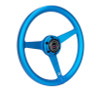 NRG Aluminum Steering Wheel 330mm - Heritage Solid Spoke - Ergonomic Grip - Anadized Blue - RST-071-BL Photo - Close Up
