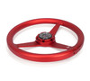 NRG Aluminum Steering Wheel 330mm - Heritage Solid Spoke - Ergonomic Grip - Anadized Red - RST-071-RD Photo - Close Up