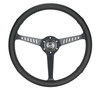 NRG Reinforced Stealth Wheel (380mm) 3 Spoke Center 1in Deep Dish - Perforated Leather Black Stitch - RST-380-STL-B Photo - Primary