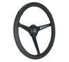 NRG Reinforced Stealth Wheel (380mm) 3 Spoke Center 1in Deep Dish - Perforated Leather Black Stitch - RST-380-STL-B Photo - Close Up