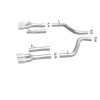 MagnaFlow Axle-Back, SS, 2.5in, Quad Split Rear 3.5in Tip 2015 Dodge Challenger 3.6L V6 - 19218