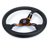 NRG Light Weight Gaming Steering Wheel - Splitz NeoChrome Silver Spokes Perforated Leather - ST-010MC-PR Photo - Close Up