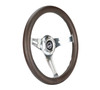NRG Classic Wood Grain Wheel - 350mm 3 Chrome Silver Spokes Oak Color Wood - ST-015SL-OAK Photo - Close Up