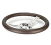 NRG Classic Wood Grain Wheel - 350mm 3 Chrome Silver Spokes Oak Color Wood - ST-015SL-OAK Photo - Close Up