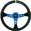 OMP Corsica Dished Steering Wheel Suede 3 Blue Anod - OD0-1954-075
