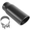MagnaFlow Tip Black Coated  w/ Clamp Single Wall Round Outlet 4in Diameter 3in Inlet 12in Length - 35236