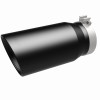 MagnaFlow Tip Stainless Black Coated Single Wall Round Single Outlet 6in Dia 5in Inlet 13in L - 35239