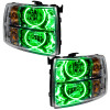 Oracle Lighting 07-13 Chevrolet Silverado Pre-Assembled LED Halo Headlights - Green - 7007-004