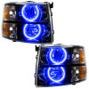 Oracle Lighting 07-13 Chevrolet Silverado Assembled Halo Headlights Round Style -Blue - 7105-002