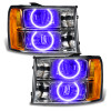 Oracle Lighting 07-13 GMC Sierra Pre-Assembled LED Halo Headlights -UV/Purple - 8165-007