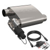 QTP 2.5in Weld-On 304SS Reverse Screamer Muffler Short Case w/Bolt-On QTEC Electric Cutout - 13253C