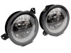 Raxiom 18-22 Jeep Wrangler JL/JT Axial 9-Inch LED Headlights w/RGB Halo- Blk Housing (Clear Lens) - J142668