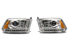 Raxiom 09-18 Dodge RAM 1500 LED Halo Headlights w/ Swtchbck Turn Signals- Chrome Hsng (Clear Lens) - R111519