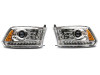 Raxiom 09-18 Dodge RAM 1500 LED Halo Headlights w/ Swtchbck Turn Signals- Chrome Hsng (Clear Lens) - R111519