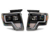 Raxiom 09-14 Ford F-150 Axial G4 Light Bar Switchback Projector Headlights- Blk Housing (Clear Lens) - T546755