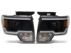 Raxiom 09-14 Ford F-150 Axial Series Projector Headlights w/ LED Light Bar- Blk Housing (Clear Lens) - T566369