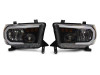 Raxiom 07-13 Toyota Tundra Axial Series Headlights w/ LED Bar- Blk Housing (Clear Lens) - TU16004