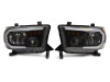 Raxiom 07-13 Toyota Tundra Axial Series Headlights w/ LED Bar- Blk Housing (Clear Lens) - TU16004