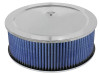aFe MagnumFLOW Air Filters Round Racing P5R A/F Chrome Assy 14x5: Blk/Blue E/M - 18-21403