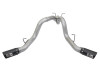 aFe ATLAS 4in DPF-Back Alum Steel Exhaust System w/Dual Exit Black Tip 2017 GM Duramax 6.6L (td) - 49-04086-B