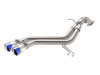 aFe Takeda 13-17 Hyundai Veloster L4-1.6L 2-1/2in 304 SS Axle-Back Exhaust w/ Blue Flame Tips - 49-37019-L