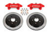 Carlyle Racing Brake Kit for 15" Conversion - Solid Rotor / Red Calipers - 14-19 C7 Corvette