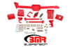 BMR 05-14 S197 Mustang Body Mount Watts Link Rod End/Poly w/ Adj. Axle Clamps - Red - WL005R