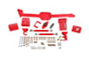 BMR 05-14 S197 Mustang Body Mount Watts Link Rod End/Poly w/ Adj. Axle Clamps - Red - WL006R