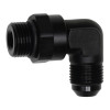 DeatschWerks 8AN ORB Male Swivel to 8AN Male Flare 90-Degree Fitting - Anodized Matte Black - 6-02-0411-B