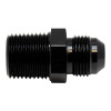 DeatschWerks 8AN Male Flare to 1/2in Male NPT Adapter - Anodized Matte Black - 6-02-0906-B