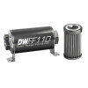 DeatschWerks Stainless Steel 8AN 40 Micron Universal Inline Fuel Filter Housing Kit (110mm) - 8-03-110-040K