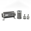 DeatschWerks Stainless Steel 3/8in 100 Micron Universal Inline Fuel Filter Housing Kit (110mm) - 8-03-110-100K-38