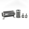DeatschWerks Stainless Steel 5/16in 100 Micron Universal Inline Fuel Filter Housing Kit (110mm) - 8-03-110-100K-516