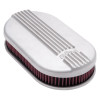 Edelbrock Air Cleaner Classic Series Oval Aluminum Top Cloth Element 17 5In X 9 35In X 3 9In Satin - 41159