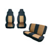 Rugged Ridge Seat Cover Kit Black/Tan 91-95 Jeep Wrangler YJ - 13291.04