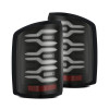 AlphaRex 14-18 GMC Sierra 1500/2500HD/3500HD LUXX-Series LED Tail Lights Blk w/Actv Light & Seq. Sig - 630040 Photo - Primary