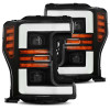 AlphaRex 17-19 Ford F-250 SD PRO-Series Proj Headlight Plnk Style Matte Blk w/Activ Light/Seq Signal - 880106