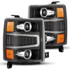 AlphaRex 04-15 Chevy 1500HD LUXX-Series LED Proj Headlights Black w/Activ Light/Seq Signal - 880242 Photo - Primary