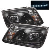 Spyder Volkswagen Jetta 99-05 Projector Headlights DRL Blk PRO-YD-VJ99-DRL-BK - 5012234