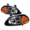 xTune Honda Del Sol 93-97 1Pc Amber Crystal Headlights Black HD-ON-HDEL93-1P-AM-BK - 5013408
