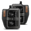 AlphaRex 08-10 Ford F250-550 LUXX-Series LED Projector Headlights Alpha-Blk w/Activ Light/Seq Signal - 880313 Photo - Primary